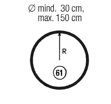 Cirkel med radius (61)