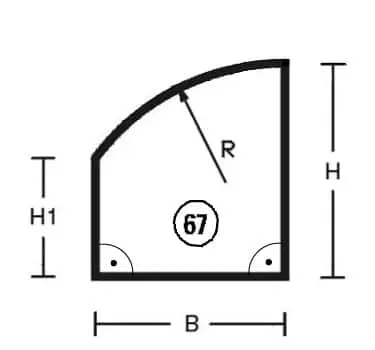 Segmentbue med radius